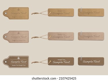 Antique style tag illustration set