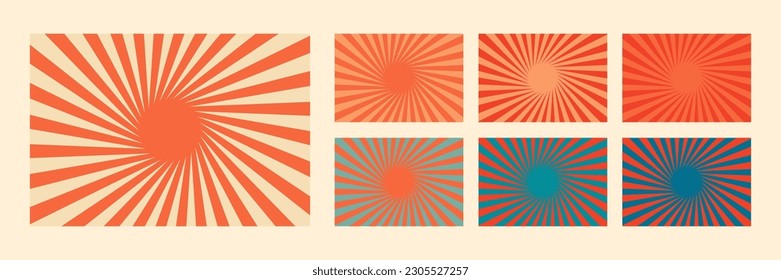 antique sunburst retro ray design vintage illustration sun background circus old style line