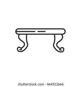 Antique table linear icon. Thin line design
