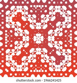 Antique talavera tiles patchwork. Colored design. Vector seamless pattern theme. Red mexican ornamental  decor for bags, smartphone cases, T-shirts, linens or scrapbooking.