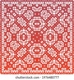 Antique talavera tiles patchwork. Colored design. Vector seamless pattern theme. Red mexican ornamental  decor for bags, smartphone cases, T-shirts, linens or scrapbooking.