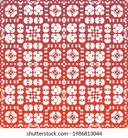 Baldosas de talavera antigua. Diseño de colores. Tema del patrón sin fisuras del vector. Decoración ornamental mexicana roja para bolsas, estuches para smartphones, camisetas, ropa de cama o rayado.