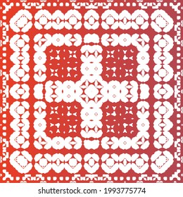 Baldosas de talavera antigua. Diseño de colores. Tema del patrón sin fisuras del vector. Decoración ornamental mexicana roja para bolsas, estuches para smartphones, camisetas, ropa de cama o rayado.