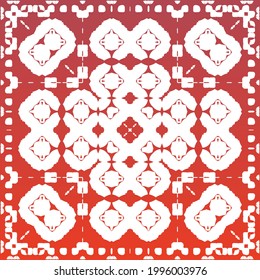 Baldosas de talavera antigua. Diseño de colores. Tema del patrón sin fisuras del vector. Decoración ornamental mexicana roja para bolsas, estuches para smartphones, camisetas, ropa de cama o rayado.