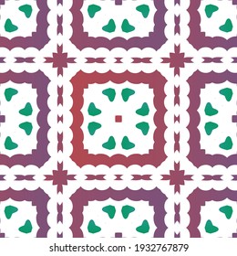 Antique talavera tiles patchwork. Fashionable design. Vector seamless pattern concept. Red mexican ornamental  decor for bags, smartphone cases, T-shirts, linens or scrapbooking.