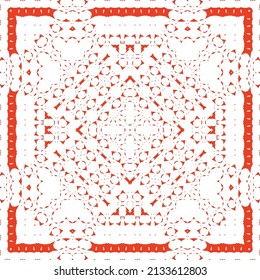 Antique talavera tiles patchwork. Fashionable design. Vector seamless pattern concept. Red mexican ornamental  decor for bags, smartphone cases, T-shirts, linens or scrapbooking.