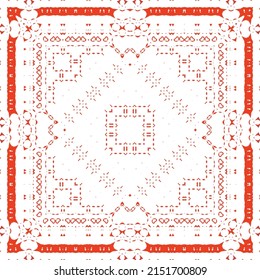 Antique talavera tiles patchwork. Fashionable design. Vector seamless pattern concept. Red mexican ornamental  decor for bags, smartphone cases, T-shirts, linens or scrapbooking.