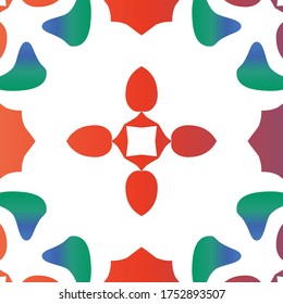 Antique talavera tiles patchwork. Geometric design. Vector seamless pattern flyer. Red mexican ornamental  decor for bags, smartphone cases, T-shirts, linens or scrapbooking.