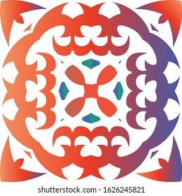 Antique talavera tiles patchwork. Graphic design. Vector seamless pattern elements. Red mexican ornamental  decor for bags, smartphone cases, T-shirts, linens or scrapbooking.