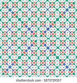 Antique talavera tiles patchwork. Hand drawn design. Vector seamless pattern texture. Red mexican ornamental  decor for bags, smartphone cases, T-shirts, linens or scrapbooking.