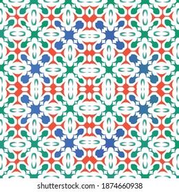 Antique talavera tiles patchwork. Hand drawn design. Vector seamless pattern texture. Red mexican ornamental  decor for bags, smartphone cases, T-shirts, linens or scrapbooking.