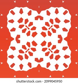 Antique talavera tiles patchwork. Hand drawn design. Vector seamless pattern concept. Red mexican ornamental  decor for bags, smartphone cases, T-shirts, linens or scrapbooking.