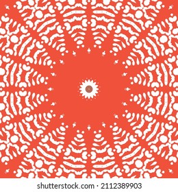 Baldosas de talavera antigua. Diseño dibujado a mano. Textura de patrón sin fisuras del vector. Decoración ornamental mexicana roja para bolsas, estuches para smartphones, camisetas, ropa de cama o rayado.