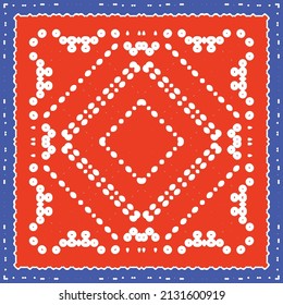 Antique talavera tiles patchwork. Hand drawn design. Vector seamless pattern texture. Red mexican ornamental  decor for bags, smartphone cases, T-shirts, linens or scrapbooking.