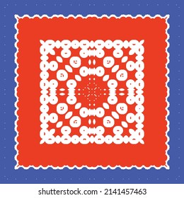Antique talavera tiles patchwork. Hand drawn design. Vector seamless pattern texture. Red mexican ornamental  decor for bags, smartphone cases, T-shirts, linens or scrapbooking.