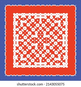 Antique talavera tiles patchwork. Hand drawn design. Vector seamless pattern texture. Red mexican ornamental  decor for bags, smartphone cases, T-shirts, linens or scrapbooking.