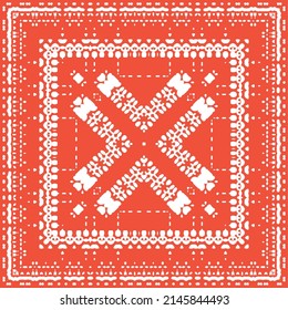 Antique talavera tiles patchwork. Hand drawn design. Vector seamless pattern texture. Red mexican ornamental  decor for bags, smartphone cases, T-shirts, linens or scrapbooking.