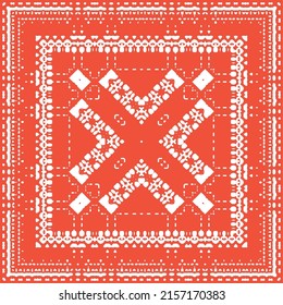 Baldosas de talavera antigua. Diseño dibujado a mano. Textura de patrón sin fisuras del vector. Decoración ornamental mexicana roja para bolsas, estuches para smartphones, camisetas, ropa de cama o rayado.