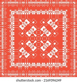 Fliesen-Fliesen-Fliesen aus der Antike. Handgezeichnetes Design. Vektornahtlose Muster-Textur. Rote mexikanische Dekoration für Taschen, Smartphone-Kisten, T-Shirts, Bettwäsche oder Scrapbooking.