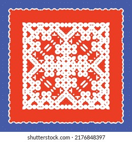 Antique talavera tiles patchwork. Hand drawn design. Vector seamless pattern texture. Red mexican ornamental  decor for bags, smartphone cases, T-shirts, linens or scrapbooking.