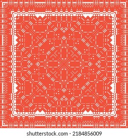 Baldosas de talavera antigua. Diseño dibujado a mano. Textura de patrón sin fisuras del vector. Decoración ornamental mexicana roja para bolsas, estuches para smartphones, camisetas, ropa de cama o rayado.