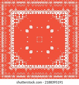 Antique talavera tiles patchwork. Hand drawn design. Vector seamless pattern texture. Red mexican ornamental  decor for bags, smartphone cases, T-shirts, linens or scrapbooking.