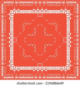 Antique talavera tiles patchwork. Hand drawn design. Vector seamless pattern texture. Red mexican ornamental  decor for bags, smartphone cases, T-shirts, linens or scrapbooking.
