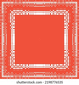 Antique talavera tiles patchwork. Hand drawn design. Vector seamless pattern texture. Red mexican ornamental  decor for bags, smartphone cases, T-shirts, linens or scrapbooking.