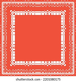 Antique talavera tiles patchwork. Hand drawn design. Vector seamless pattern texture. Red mexican ornamental  decor for bags, smartphone cases, T-shirts, linens or scrapbooking.