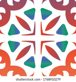 Antique talavera tiles patchwork. Kitchen design. Vector seamless pattern concept. Red mexican ornamental  decor for bags, smartphone cases, T-shirts, linens or scrapbooking.
