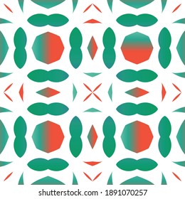 Antique talavera tiles patchwork. Modern design. Vector seamless pattern trellis. Red mexican ornamental  decor for bags, smartphone cases, T-shirts, linens or scrapbooking.