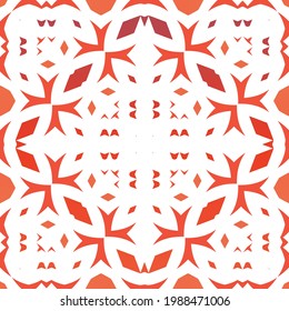 Baldosas de talavera antigua. Diseño universal. Patrón de vectores sin fisuras arabesco. Decoración ornamental mexicana roja para bolsas, estuches para smartphones, camisetas, ropa de cama o rayado.