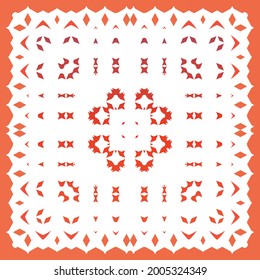 Baldosas de talavera antigua. Diseño universal. Patrón de vectores sin fisuras arabesco. Decoración ornamental mexicana roja para bolsas, estuches para smartphones, camisetas, ropa de cama o rayado.