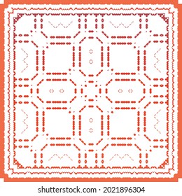 Baldosas de talavera antigua. Diseño universal. Patrón de vectores sin fisuras arabesco. Decoración ornamental mexicana roja para bolsas, estuches para smartphones, camisetas, ropa de cama o rayado.