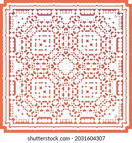 Baldosas de talavera antigua. Diseño universal. Patrón de vectores sin fisuras arabesco. Decoración ornamental mexicana roja para bolsas, estuches para smartphones, camisetas, ropa de cama o rayado.