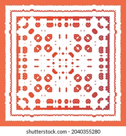 Antique talavera tiles patchwork. Universal design. Vector seamless pattern arabesque. Red mexican ornamental  decor for bags, smartphone cases, T-shirts, linens or scrapbooking.