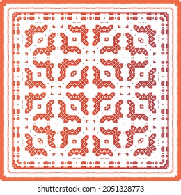 Fliesen-Fliesen-Fliesen aus der Antike. Universelles Design. Vektor nahtlose Muster arabesque. Rote mexikanische Dekoration für Taschen, Smartphone-Kisten, T-Shirts, Bettwäsche oder Scrapbooking.