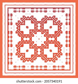 Baldosas de talavera antigua. Diseño universal. Patrón de vectores sin fisuras arabesco. Decoración ornamental mexicana roja para bolsas, estuches para smartphones, camisetas, ropa de cama o rayado.