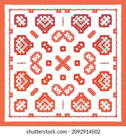 Baldosas de talavera antigua. Diseño universal. Patrón de vectores sin fisuras arabesco. Decoración ornamental mexicana roja para bolsas, estuches para smartphones, camisetas, ropa de cama o rayado.