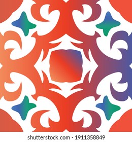 Baldosas de talavera antigua. Afiche de patrones sin fisuras del vector. Diseño moderno. Decoración ornamental mexicana roja para bolsas, estuches para smartphones, camisetas, ropa de cama o rayado.