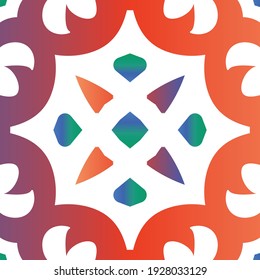 Baldosas de talavera antigua. Patrón de vectores sin fisuras arabesco. Diseño creativo. Decoración ornamental mexicana roja para bolsas, estuches para smartphones, camisetas, ropa de cama o rayado.
