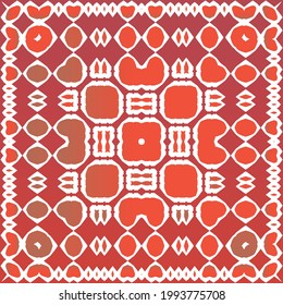Antique talavera tiles patchwork. Vector seamless pattern elements. Bathroom design. Red mexican ornamental  decor for bags, smartphone cases, T-shirts, linens or scrapbooking.