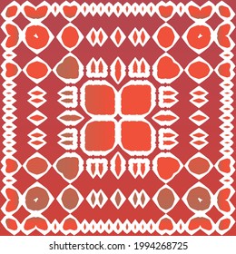 Antique talavera tiles patchwork. Vector seamless pattern elements. Bathroom design. Red mexican ornamental  decor for bags, smartphone cases, T-shirts, linens or scrapbooking.