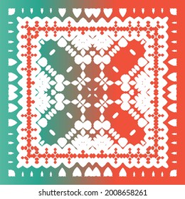 Antique talavera tiles patchwork. Vector seamless pattern trellis. Creative design. Red mexican ornamental  decor for bags, smartphone cases, T-shirts, linens or scrapbooking.