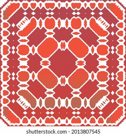 Antique talavera tiles patchwork. Vector seamless pattern elements. Bathroom design. Red mexican ornamental  decor for bags, smartphone cases, T-shirts, linens or scrapbooking.