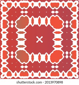 Antique talavera tiles patchwork. Vector seamless pattern elements. Bathroom design. Red mexican ornamental  decor for bags, smartphone cases, T-shirts, linens or scrapbooking.