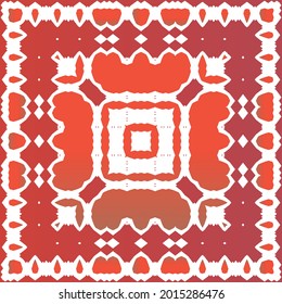 Antique talavera tiles patchwork. Vector seamless pattern elements. Bathroom design. Red mexican ornamental  decor for bags, smartphone cases, T-shirts, linens or scrapbooking.