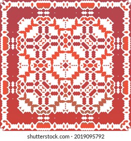 Antique talavera tiles patchwork. Vector seamless pattern elements. Bathroom design. Red mexican ornamental  decor for bags, smartphone cases, T-shirts, linens or scrapbooking.