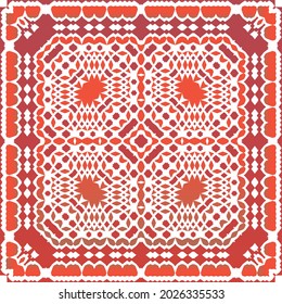 Antique talavera tiles patchwork. Vector seamless pattern elements. Bathroom design. Red mexican ornamental  decor for bags, smartphone cases, T-shirts, linens or scrapbooking.