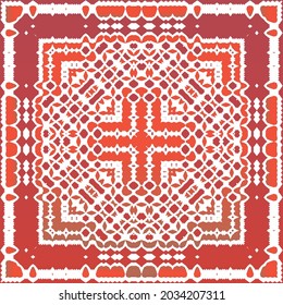 Antique talavera tiles patchwork. Vector seamless pattern elements. Bathroom design. Red mexican ornamental  decor for bags, smartphone cases, T-shirts, linens or scrapbooking.